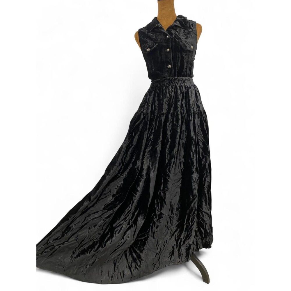 Whimsigoth Grunge Punk Velvet Renaissance Vintage Festival 2 Piece Set - Picture 6 of 7